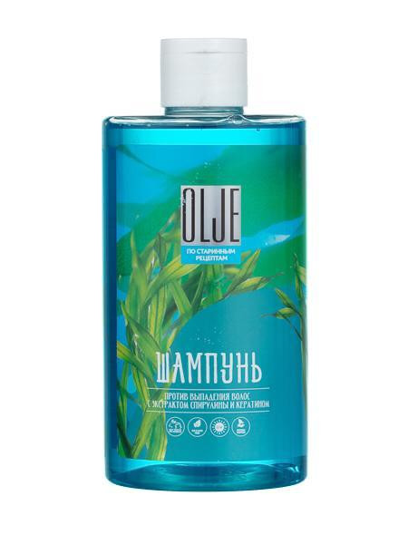OLJE Натуральный шампунь против выпадения волос с экстрактом концентрата спирулины и кератина 450 мл в Набережных Челнах