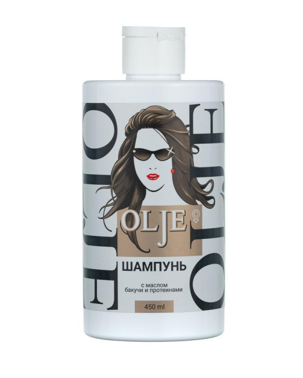 OLJE. Шампунь женский с маслом бакучи и протеинами, 450 мл в Набережных Челнах
